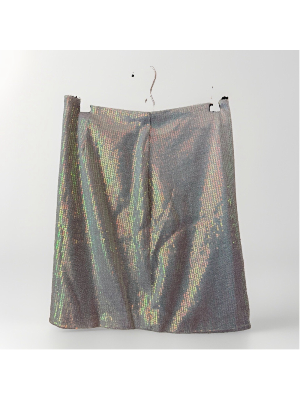 White Birch Silver Iridescent Sequin Mini Skirt Women’s 2X Lined Party Holiday